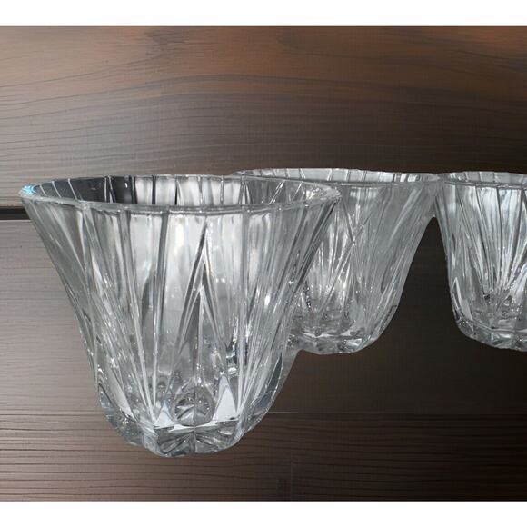 Set Of 4 DePlomb USA 24% Lead Crystal Fluted Votive Candle Holders 3" - Picture 3 of 6